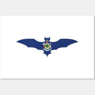 Maine Bat Flag Posters and Art